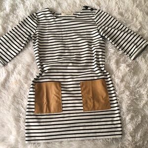 Midi Dress w/ Faux Leather Pockets